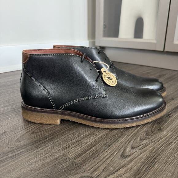Johnston & Murphy Copeland Black Tumbled Leather Chukka Ankle Boots 8.5 NEW - Picture 1 of 6